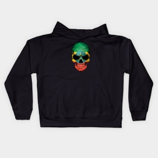 Ethiopian Flag Skull Kids Hoodie